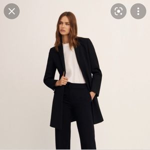 Mango Tailored Lapels Coat Abrigo Sugus Black S